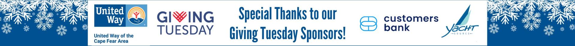 Special thanks to our sponsors, Customer's Bank and My Yacht Source for Giving Tuesday 2022!