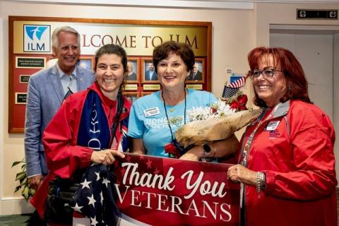 A photo of ruth thanking Veterans